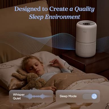 LEVOIT Air Purifier for Home Allergies Pet Hair in Bedroom, Covers Up to 1073 ft² by 56W High Torque Motor, AHAM VERIFIDE, 3-in-1 Filter with HEPA Sleep Mode, Remove Dust Smoke Odor, Core300-P, White - Image 7