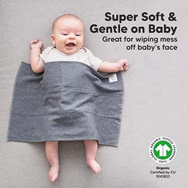 Organic Burp Cloths Baby Boy, Girl - 6-Pack Large Cotton Burping Cloths for Babies, Spit Up Rags, Super Absorbent, Ultra Soft Newborn Rag, Gender Neutral, Machine Washable, Durable (Neutrals) - Image 3