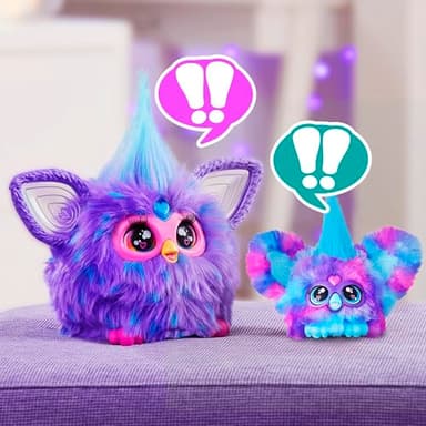 Furby Furblets 2-Pack, Mini Friends Luv-Lee & Mello-Nee, 45+ Sounds Each, Music & Furbish Phrases, Electronic Plush Toys, Red/Green & Purple/Blue, Back to School Gifts, Ages 6+ (Amazon Exclusive) - Image 7
