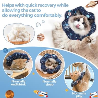 ComSaf Cat Cone Collar Soft, Protective Adjustable Cat Cones to Stop Licking After Surgery, Comfortable Lightweight Elizabethan Collar for Kitten Prevent from Licking Wounds, Not Block Vision - Image 3