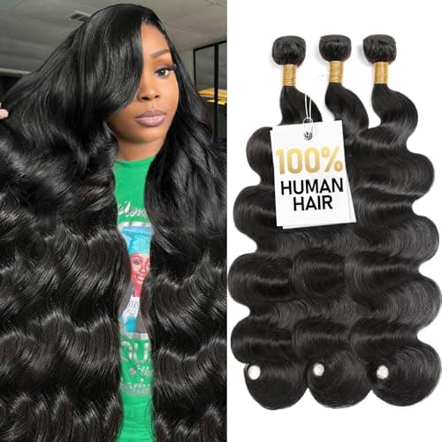 Olsmkis Brazilian Human Hair Bundles 18 20 22 Inch Body Wave 3 Bundles Human Hair 300gm 12A 100% Unprocessed Brazilian Virgin Bundle for Women - Image 1