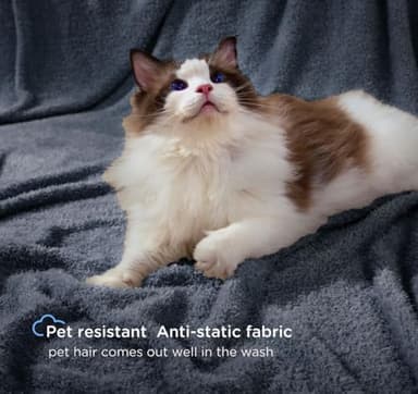 CLOUDS HUG Oversized King Knit Blanket for Couch - Super Soft Extra Large Throw Blankets for Bed， Fluffy Fuzzy Plush Lightweight Cozy Blanket，Dark Grey，120" x 120" - Image 6