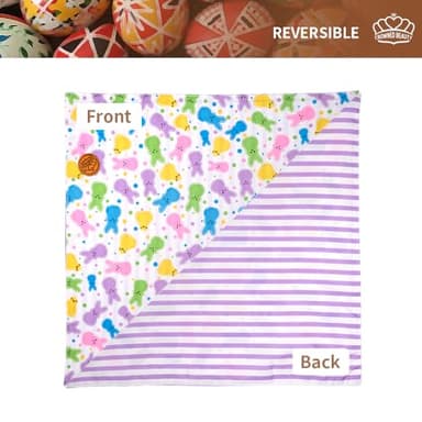 CROWNED BEAUTY Easter Dog Bandanas Reversible Small 2 Pack, Easter Joy Set, Purple Plaid Stripes Adjustable Triangle Holiday Scarves for Dogs Cats Boy Girl Pets DB161-S - Image 4