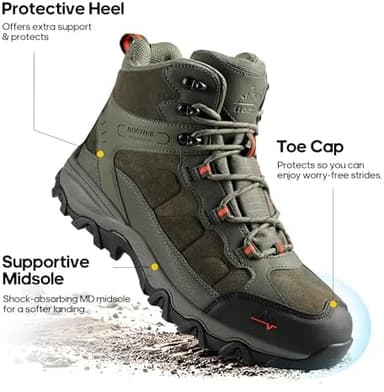 NORTIV 8 Men's Waterproof Hiking Boots Outdoor Mid Trekking Lightweight Mountaineering Shoes Paladin - Image 7