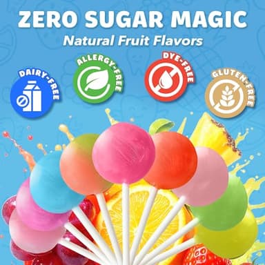 Zollipops Clean Teeth Pops Sugar Free Candy with Xylitol, Dye-Free Lollipops - Keto & Diabetic-Friendly, Dentist-Approved Treats for Kids (Watermelon 3.1 oz, Pack of 2) - Image 3