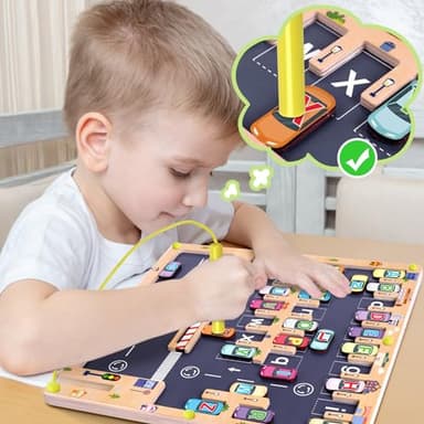 Scuwtocn Wooden Magnetic Alphabet Maze Letter Puzzle, Montessori Fine Motor Skills Toys for Boys Girls 3 4 5 Years Old, ABC Learning Toys for Kids Age 3+, Christmas, Birthday Present - Image 4