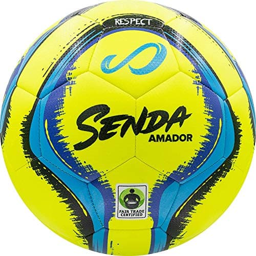 SENDA Amador Training Soccer Ball, Fair Trade Certified, Yellow/Light Blue, Size 5 (Ages 13 & Up) - Image 1