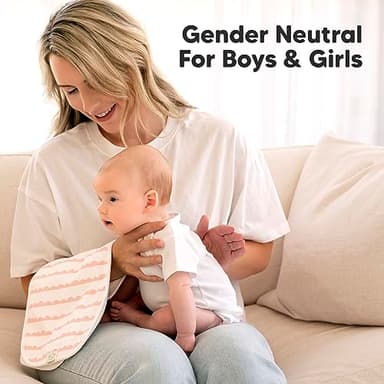 Organic Burp Cloths Baby Boy & Girl - 5-Pack Super Absorbent Cotton Burping Cloths for Babies, Soft & Plush Newborn Spit Up Rags, Infant Towels for Milk Spit Up, Unisex, Large 21" x 10" (Sweet Charm) - Image 8