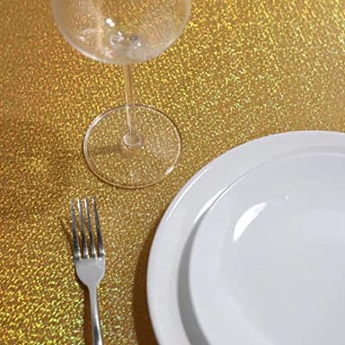 Fitable Gold Sequin Tablecloth for Parties 54x54 Inch - Sparkle Glitter Table Cloth Laser Square Overlay for Wedding Baby Shower Ceremony Birthday Holiday Banquet Decoration - Image 6