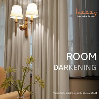Lazzzy Velvet Curtains Beige Thermal Insulated Curtains 108 inch Extra Long for Bedroom Living Room Darkening Noise Reducing Soft Luxury Window Treatments Grommet Drapes 2 Panels Beige - Image 5