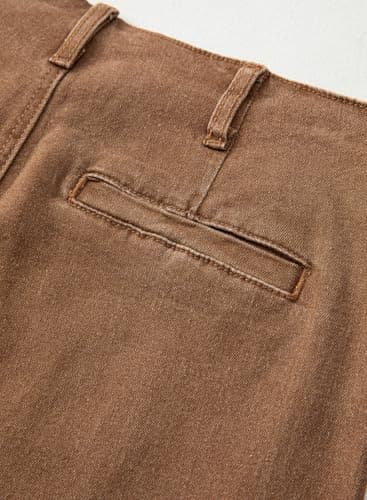 Sidefeel Women's Wide Leg Jeans High Waisted Stretchy Zimbaplatinum Straight Leg Jeans Buttoned Loose Denim Pants with Pocket Brown Size 14 - Image 7