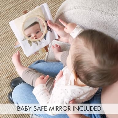 Soft Baby Book with Touch and Feel Pages - Cute Sensory Book for Babies 0-6, 6-12 & 12-18 Months with Mirror & Crinkle Paper - The Perfect Christmas Toy for Baby Showers Or as a Newborn/Infant Gift - Image 3