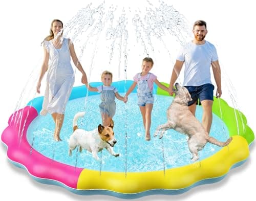 Jasonwell Splash Pad Sprinkler for Kids Splash Play Mat Outdoor Water Toys Inflatable Splash Pad Baby Toddler Pool Boys Girls Children Outside Backyard Dog Sprinkler Pool Age 1 2 3 4 5 6 7 8 9 3XL - Image 1