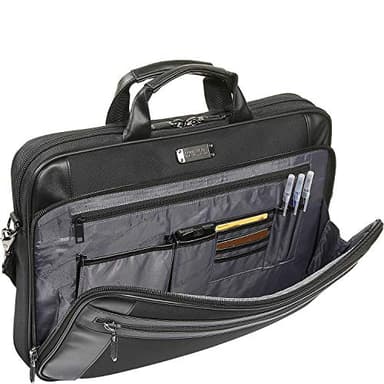 Kenneth Cole Reaction Urban Traveler Slim 18.4" Laptop Sleeve Top Zip Computer Portfolio Bag, Black - Image 3