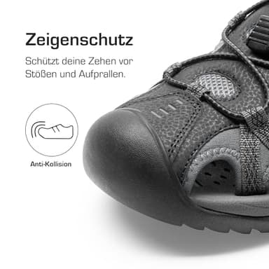 DREAM PAIRS Men's Sandals Hiking Water Sport Athletic Beach Outdoor Comfortable Casual Closed Toe Summer Sandal Shoes,Size 10.5,Black/Dark Grey,DMUMST2505 - Image 5