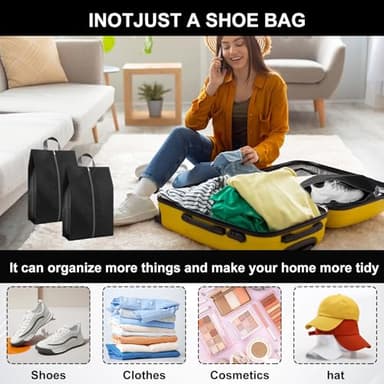 Shoe Bags for Travel, Set of 4 Pack Large Capacity Travel Shoe Bag, Waterproof Portable Shoe Bag with Zipper Travel Essentials for Men and Women - Image 6