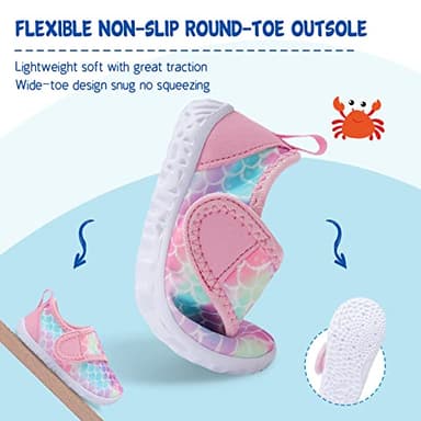 LeIsfIt Boys Girls Water Shoes Kids Aqua Socks Toddler Quick-Dry Beach Swimming Shoes Lightweight Breathable Non-Slip Outdoor Sport Water Shoes Pink Scale 12 Little Kid - Image 5