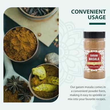 Soeos Garam Masala, 3.2 oz (90g), Garam Masala Spice Powder, All Natural, Vegan, No Colors, Kosher, Indian 8-Spice Blend, Masala Seasoning - Image 8