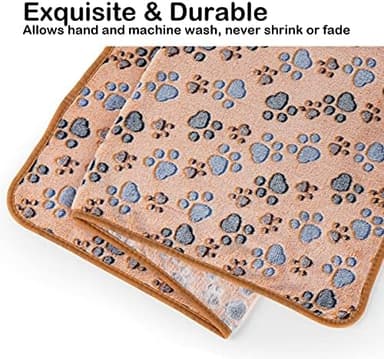 Dono 1 Pack 3 Dog Blankets, Soft Fluffy Fleece Pet Blanket Warm Sleep Mat Paw Print Design Puppy Kitten Throw Blankets Doggy Blanket for Dogs - Image 7