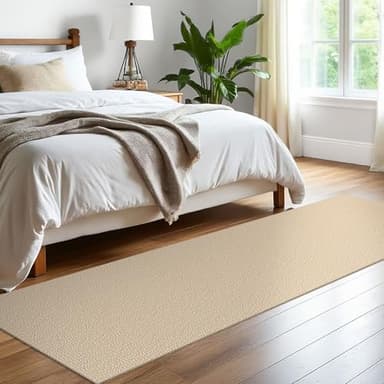 EARTHALL Washable Runner Rug 2x8 Ft Non Slip Runners for Hallways Cotton Rubber Backed Kitchen Runner Braided Indoor Floor Carpet Runners for Entryway, Hallway, Kitchen, Bedroom, Golden Beige/White - Image 7