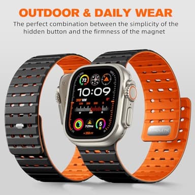Bandletic Magnetic Watchband Compatible with Apple Watch Ultra Band Men Women, Silicone Sport Replacement Strap for iWatch 49mm(Ultra 3/2/1),46mm(11/10),45mm(9/8/7),44mm(SE3/SE2/SE/6/5/4),42mm(3/2/1) - Image 4