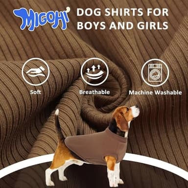 MIGOHI Dog Clothes for Large Dogs,Dog Shirts,Spring Summer Clothes,XL Sleeveless Vests T-Shirt,Tank Top for Large Size,Border Collie,Pitbull,XL,Brown - Image 3