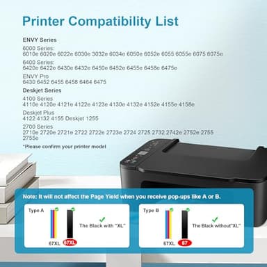 Eudul 67XL Ink Cartridges Black Color Combo Pack Replacement for HP Ink 67 67XL Printer Ink Works for HP DeskJet 2827e 2755e 2700 2855e 2800 4155e 2755 2852e Envy 6055e 6000 6455e (2 Pack) - Image 2