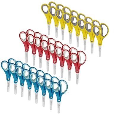 LIVINGO 24 Pack 5” Kids Scissors, Blunt Safety Blade, Left/Right Handle, Bulk School Supplies Preschool Shears for Teachers Student Toddler Children Classroom Crafting Cutting Paper - Image 4