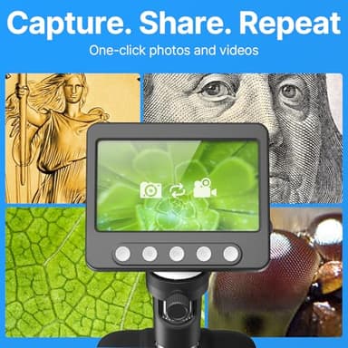 WKR Coin Microscope, 4.3" LCD USB Digital 1000X Coin Magnifier with 8 Adjustable LED Lights, 1080P PC View Compatible with Windows/MacBook for Adults Kids - Image 5