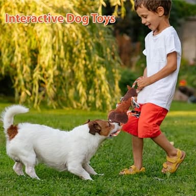 Plush Dog Toys with Rope, Squeaker & Crinkle Paper – Interactive Squeaky Chew Toy for Large Dogs & Puppies – Tough Pet Toy for Tug of War, Fetch & Dental Exercise - Image 6