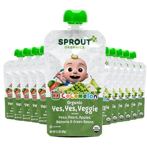 CoComelon Sprout Organic Baby Food, Toddler Pouches, Yes, Yes, Veggie, Fruits, Grains, 3.5 Oz(Pack of 12) - Image 1