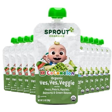 CoComelon Sprout Organic Baby Food, Toddler Pouches, Yes, Yes, Veggie, Fruits, Grains, 3.5 Oz(Pack of 12) - Image 1