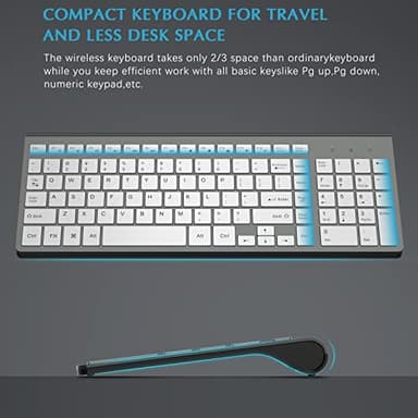 Wireless Keyboard and Mouse, J JOYACCESS Slim and Ergonomic Wireless Keyboard and Mouse Combo,Portable and Comfortable Typing for Laptop/Computer/Desktop/PC-Grey/Silver - Image 4