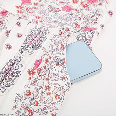 GRACE KARIN Women Strapless Casual Loose Ruched Long Maxi Dress with Pockets Pink Floral - Image 6