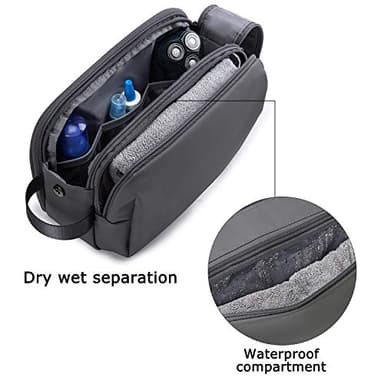 BAGSMART Toiletry Bag for Men, Travel Toiletry Organizer Dopp Kit Water-resistant Shaving Bag for Toiletries Accessories, Door Room Essentials,Grey-large - Image 4