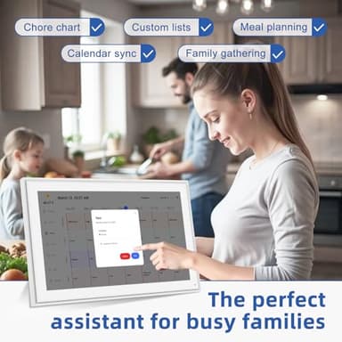 21.5 Inch Digital Calendar, Electronic Chore Chart, Smart Weekly and Monthly Planner 1920 * 1080P IPS Touchscreen Wall and Desk Calendar for Family Schedules, White - Image 4