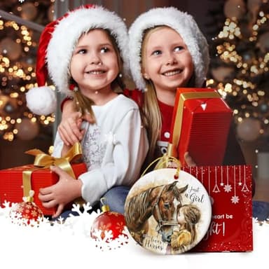 Tiny Detalles Horse Ornaments 2025 for Girls, Just A Girl Who Loves Horses, Rustic Farmhouse Decor, Xmas Hanging Tree Decorations - Image 7