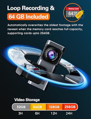 Navycrest 4K+2.5K WiFi Dash Cam Front and Rear, Built-in 5G WiFi, Free 64GB Card, Dash Camera for Cars, Dual Dashcam, G-Sensor, 24/7 Parking Mode, 3'' IPS Screen, Loop Recording, WDR Silver - Image 6