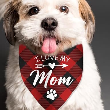 I Love My Mom Dog Bandanas Funny Cute Dog Bandana Gender Reveal Photo Prop Pet Scarf Decorations Accessories for Pet Dog Lovers Dog Mom Gift - Image 4