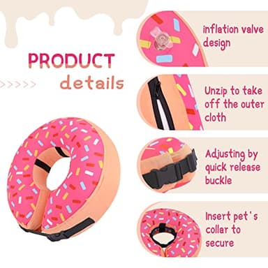 Supet Inflatable Dog Cone Collar Alternative After Surgery, Doggie Neck Donut Collar Recovery ECollar, Soft Dog Cone for Small Medium Large Dogs - Image 7