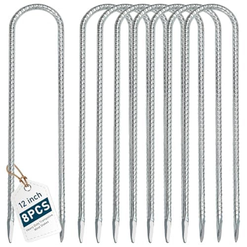 Trampoline Stakes 12inch, Heavy Duty Trampolines Anchors High Wind Tram poline Ground Anchors Ground Stakes Galvanized Steel Trampoline Accessories (8) - Image 1