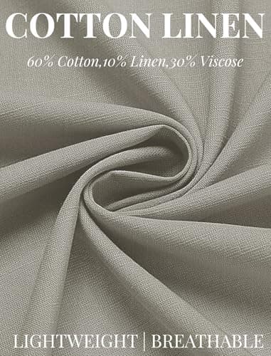 COOFANDY Mens Button Down Shirts Long Sleeve Cotton Linen Shirts Casual Textured Button Up Shirt Wedding Dress Shirts Light Grey - Image 5