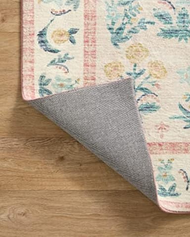 Loloi Rifle Paper Co. Eden Collection EDE-01 Mughal Rose Blush 7'-6" x 9'-6" Area Rug feat. CloudPile™ - Image 7