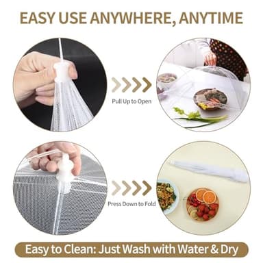 NEPAK 6 Large and Tall Food Covers, 17"x17" Food Tents Food Covers for Outdoors,Pop-up Mesh Food Covers Nets for Outside,Screen Tents,Parties Picnics, BBQ,Reusable and Collapsible - Image 4