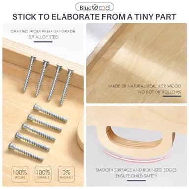 BlueWood Pikler Triangle Set, 7-in-1 Foldable Wooden Toddler Climbing Toys Indoor Playground Jungle Gym Montessori Philosophy Climber for 2-6 Years Old, Baby, Kids (Rainbow) - Image 3