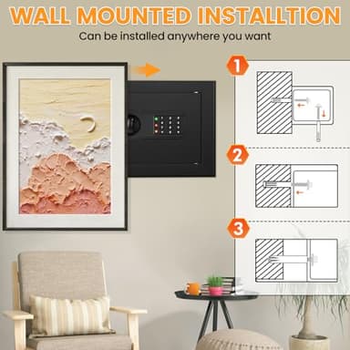 1.2 Cu ft Fireproof Safe Box for Home Use, Fire Safe with Fireproof Document Bag, Digital Security Safe with Combination Lock, Home Safes Fireproof Waterproof for Money Jewelry Medicine Documents - Image 9