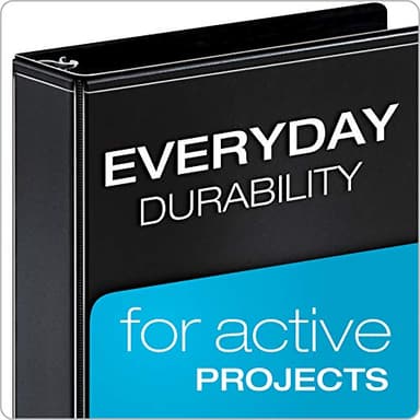 Cardinal Economy 3 Ring Binder, 1.5 Inch, Presentation View, Black, Holds 350 Sheets, Nonstick, PVC Free, 4 Pack of Binders (79519) - Image 2