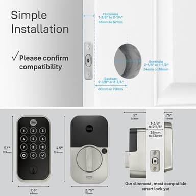Yale Security Assure Lock 2 Touch Deadbolt, Satin Nickel Keyed Smart Entry Door Lock with Wi-Fi Connected Keypad and Fingerprint Scanner for Code Entry and Remote Access, YRD410-F-WF1-619 - Image 9