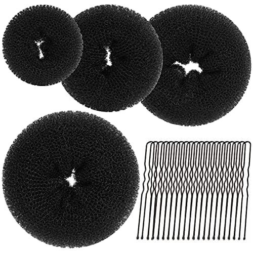 Teenitor Hair Donut, Hair Bun Maker, Black（Extra-large, Large, Medium and Small） - Image 1