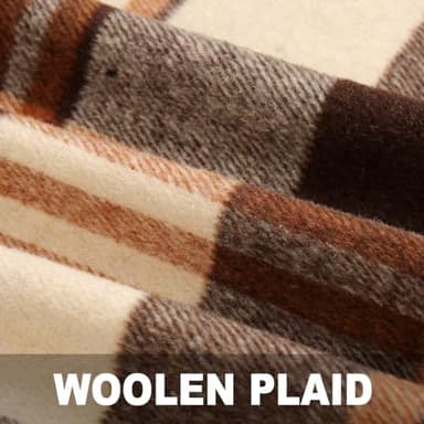 Plaid Skirt for Women High Waisted Pencil Cute Short Tartan Warm Wool Fall Winter Mini Skirt (Orange Brown, XXL) - Image 5